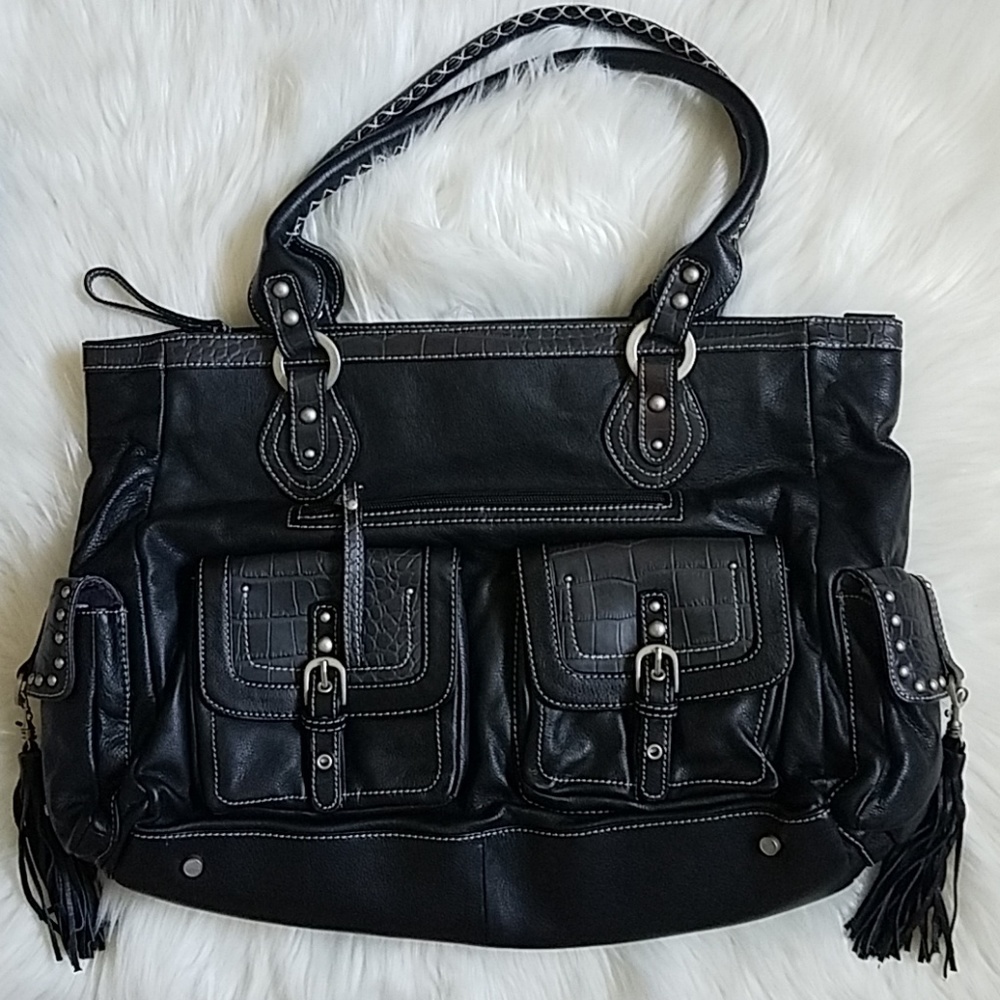 Charlie Lapson Lather Tote Black